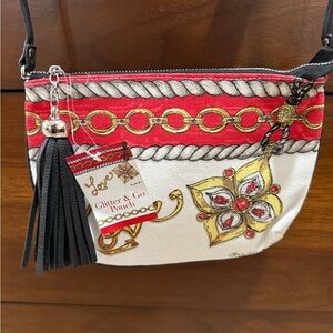 Brighton Holiday Love Canvas Purse NEW Glitter & Go Pouch